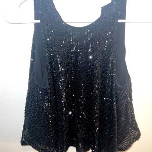 Sequin Black Sleeveless Marciano blouse